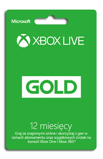 Karta Xbox Live Gold 12 Miesięcy